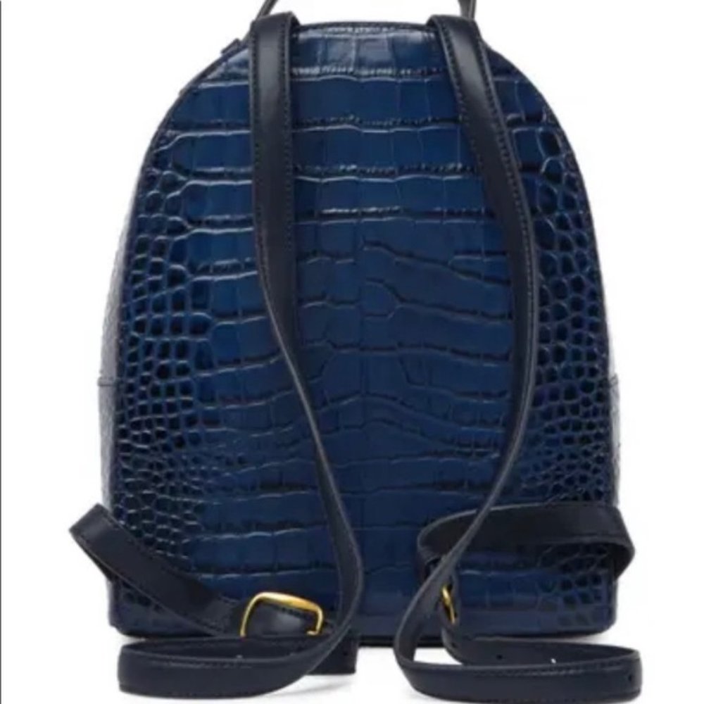 NWT - Tory Burch Croc Embossed Blue Backpack! - Picture 3 of 6